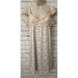 Nanette Lepore Size Med Nightgown Pajama Dress Pink Peach Floral‎ Lace